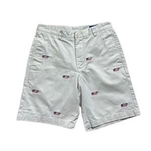 Vineyard Vines Men’s Khaki Flag‎ Whale FOJ Club Shorts 8” 30
